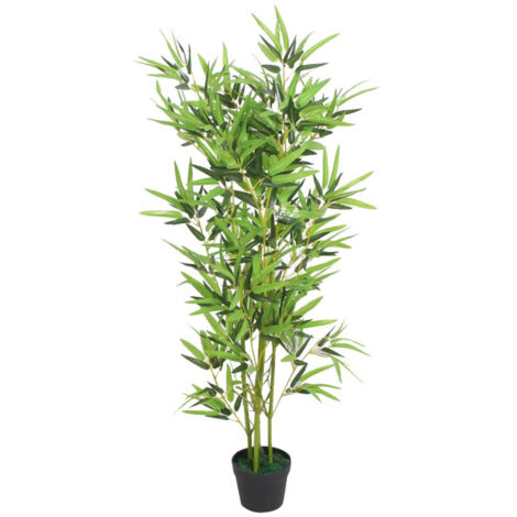 Pianta artificiale con vaso in bambù 120 cm verde DEC021937