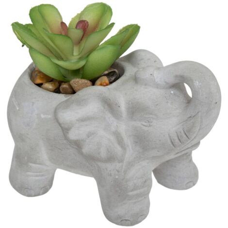 Pianta artificiale elefante vaso di cemento h10cm - Atmosphera créateur d'intérieur