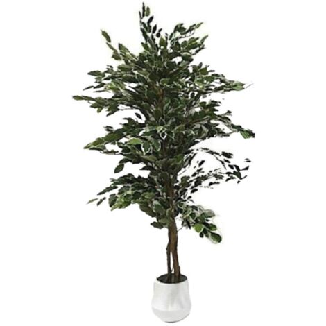 Pianta artificiale Ficus variegato 120h 768 foglie con vaso