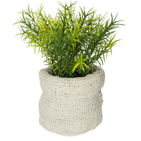 Pianta artificiale in vaso di cemento H14cm - Modello 3 - Atmosphera créateur d'intérieur