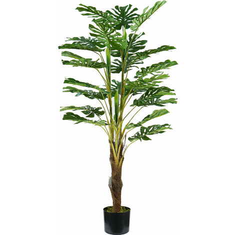 Pianta Artificiale Monstera H120 cm con Vaso Verde