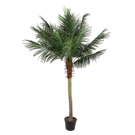 Pianta Artificiale Palma H210 cm con Vaso Verde