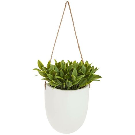 Pianta artificiale pensile in ceramica H20cm - Modello c - Atmosphera créateur d'intérieur