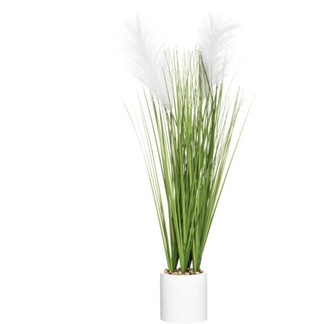 Pianta artificiale plumeau vaso in cemento h70cm - Atmosphera créateur d'intérieur