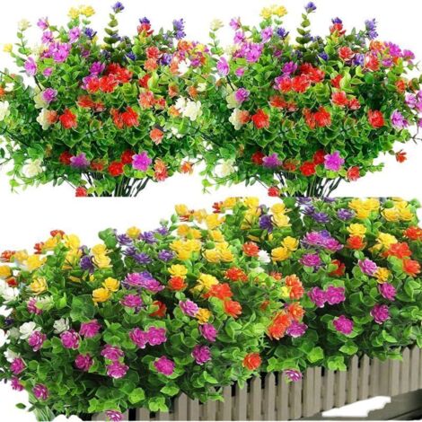 Pianta artificiale realistica con fiori di eucalipto e tè Desi