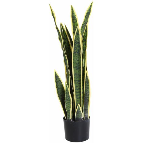 Pianta Artificiale Sanseveria Ø15x80 cm con Vaso  Verde