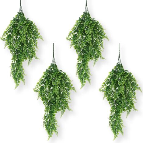 Pianta artificiale sospesa, 4 pezzi da 80 cm di piante artificiali per esterni e interni, edera artificiale, felce di Boston, per decorazioni da parete per matrimoni, feste, casa, giardino