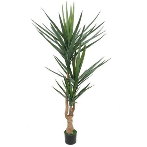 Pianta artificiale yucca con 79 foglie e vaso 180H cm