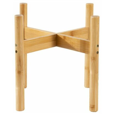 Pianta da giardino Pianta in vaso di bambù Vassoio in legno Cremagliera per interni ed esterni Decorazione per la casa Supporto per fiori semplice － H20 W20
