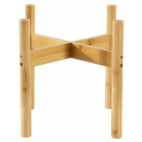 Pianta da giardino Pianta in vaso di bambù Vassoio in legno Cremagliera per interni ed esterni Decorazione per la casa Supporto per fiori semplice － H20 W20