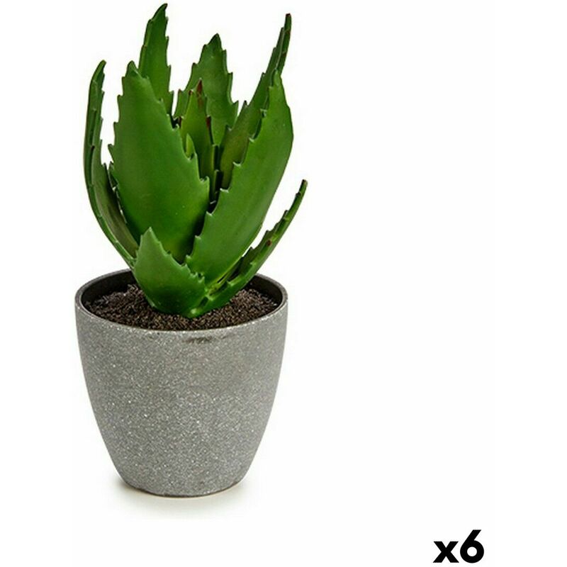Image of Pianta Decorativa Aloe Vera 14 x 21 x 14 cm Grigio Verde Plastica (6 Unità)