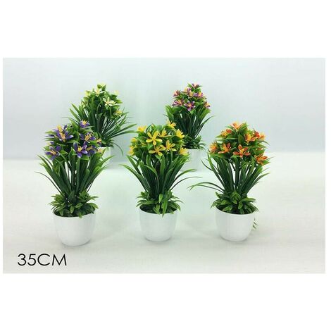 Pianta piantina artificiale con vaso cachepout fiori per decorazioni casa bagno