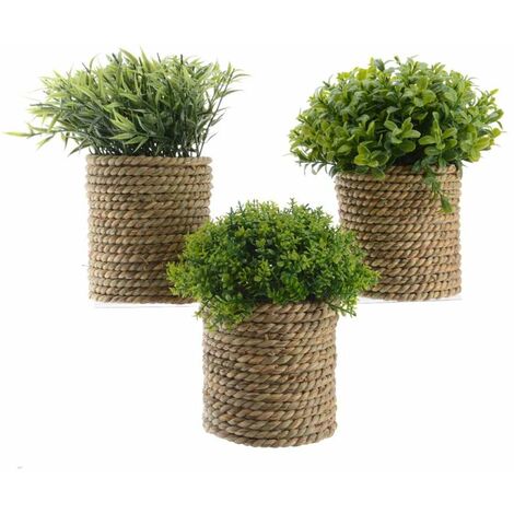 Pianta verde artificiale in vaso 21 cm