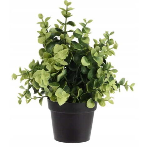 Pianta verde decorativa artificiale da 23 cm in vaso nero