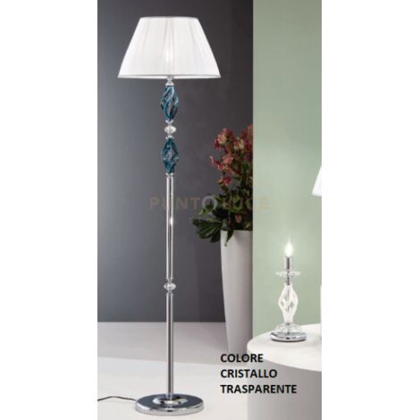 PIANTANA 1306 1 LUCE TRASPARENTE E CROMO ATTACCO E27 H.151+26CM