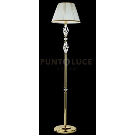 PIANTANA 1306 1 LUCE TRASPARENTE E ORO ATTACCO E27 H.151+26CM