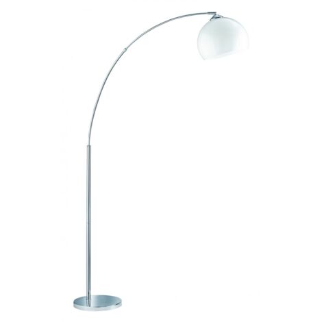 Piantana ad Arco Brasilia 1x E27 Cromo Paralume Bianco H180 cm Trio Lighting