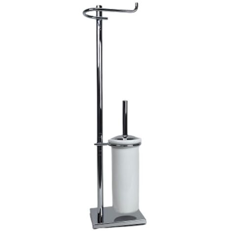 Piantana bagno water in ottone cromato con base rettangolare - piantana bagno