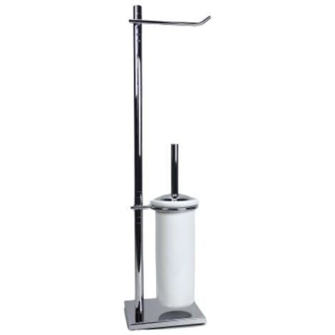 Piantana bagno water in ottone cromato con base rettangolare - piantana bagno