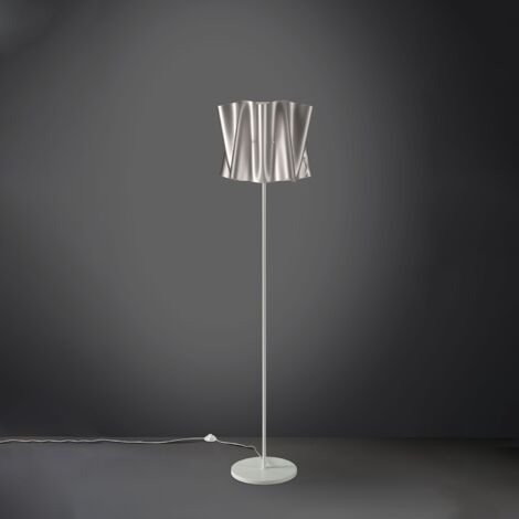 Piantana base e stelo in metallo FOLIO paralume Argento diametro 40x h164 cm