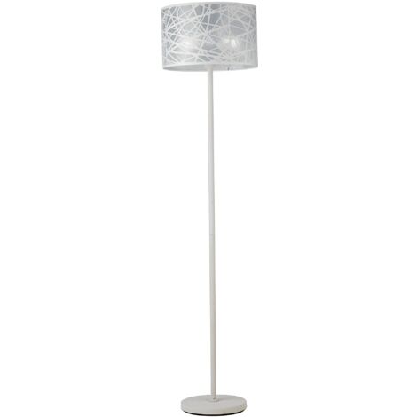 "Piantana BATIK in acciaio bianco con decori a taglio laser"