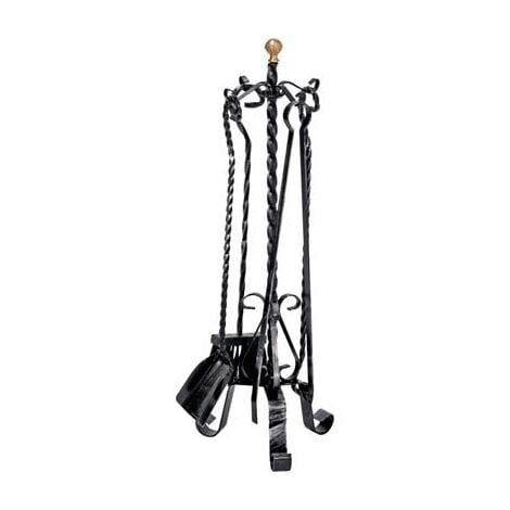 PIANTANA CAMINO KIT TORTIGLIONE FERRO BATTUTO + POMI OTTONE H.CM 70 CF=PZ 5