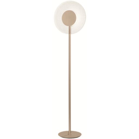 Piantana CANDY a LED in metallo Oro e vetro graniglia Trasparente H170 cm