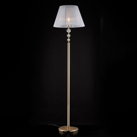 Piantana Classica Ruben Metallo Oro E Cristallo 1 Luce E27