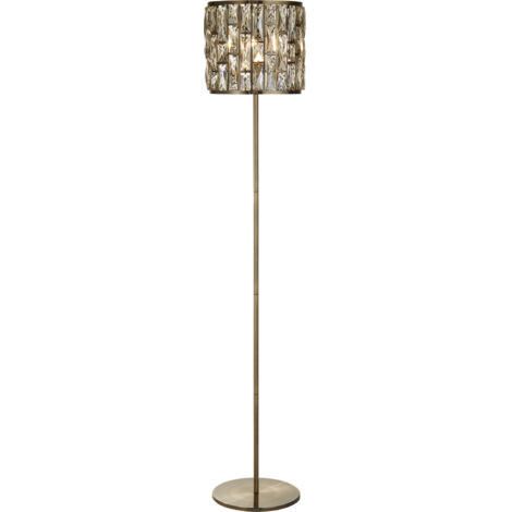 Piantana Classico Gioiello Acciaio Ottone Vetro 1 Luce E27