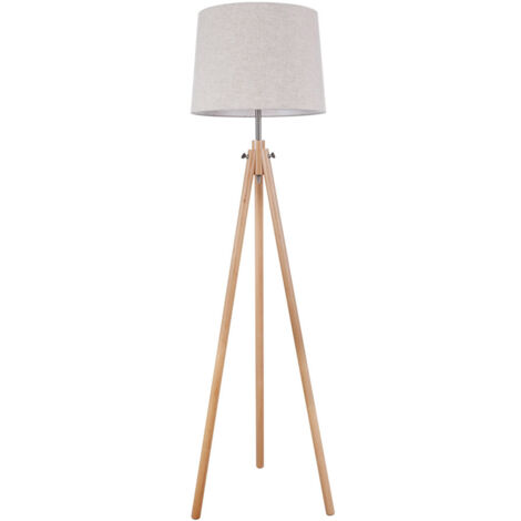 Piantana Contemporanea Calvin Metallo Marrone 1 Luce Con Diffusore In Tessuto
