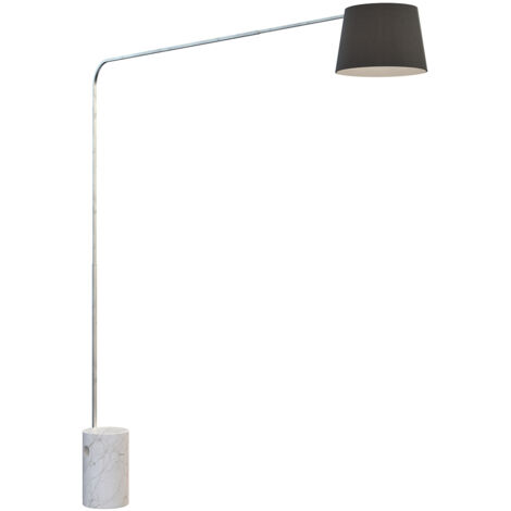 Piantana Contemporanea Corner Marmo Alto Bianco Diffusore Nero 1 Luce E27