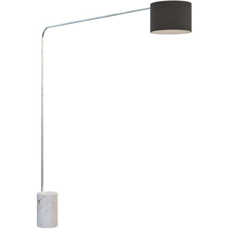 Piantana Contemporanea Corner Marmo Alto Bianco Tessuto Nero 1 Luce E27