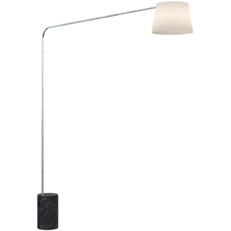 Piantana Contemporanea Corner Marmo Alto Nero Diffusore Bianco 1 Luce E27