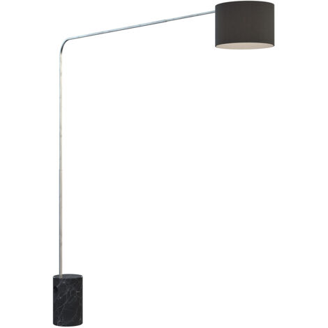 Piantana Contemporanea Corner Marmo Alto Nero Tessuto Nero 1 Luce E27