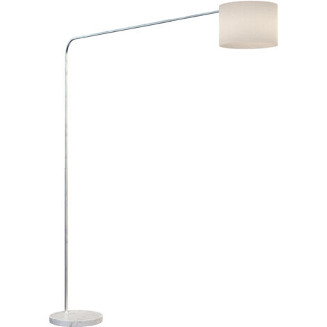 Piantana Contemporanea Corner Marmo Basso Bianco Tessuto Bianco 1 Luce E27