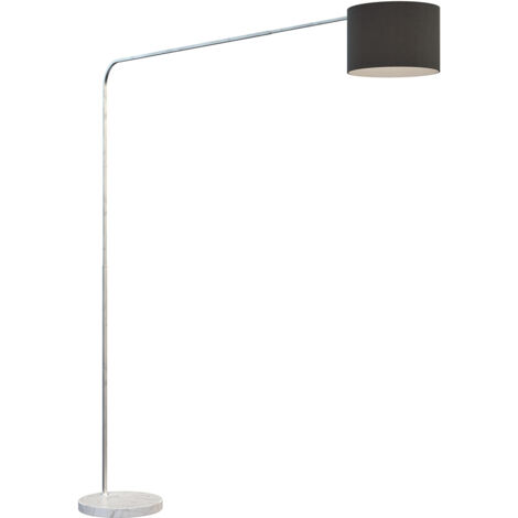 Piantana Contemporanea Corner Marmo Basso Bianco Tessuto Nero 1 Luce E27