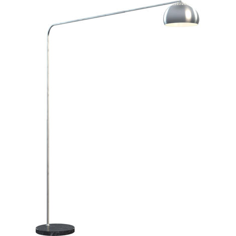 Piantana Contemporanea Corner Marmo Basso Nero Metallo Cromo 1 Luce E27