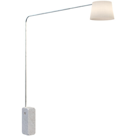 Piantana Contemporanea Corner Marmo Bianco Diffusore Tessuto Bianco 1 Luce E27