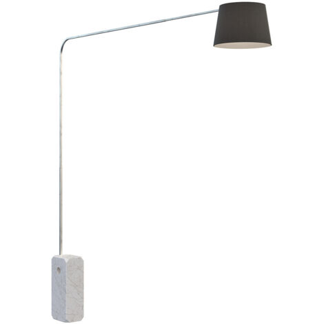 Piantana Contemporanea Corner Marmo Bianco Diffusore Tessuto Nero 1 Luce E27