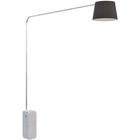 Piantana Contemporanea Corner Marmo Bianco Diffusore Tessuto Nero 1 Luce E27