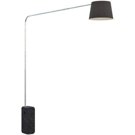 Piantana Contemporanea Corner Marmo Nero Diffusore Tessuto Nero 1 Luce E27