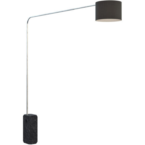 Piantana Contemporanea Corner Marmo Nero Tessuto Nero 1 Luce E27