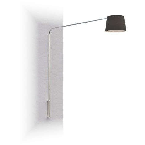 Piantana Contemporanea Corner Metallo Cromo Diffusore Nero 1 Luce E27