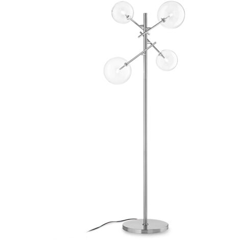 Piantana Contemporanea Equinoxe Metallo Cromo 4 Luci 2W 3000K Luce Calda