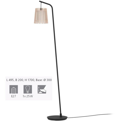 Piantana Contemporanea Fattoria Acciaio Nero 1 Luce E27