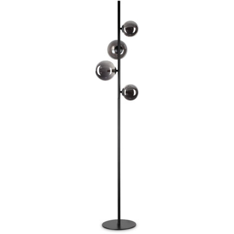Piantana Contemporanea Perlage Metallo Nero 4 Luci G9 3W 3000K Luce Calda