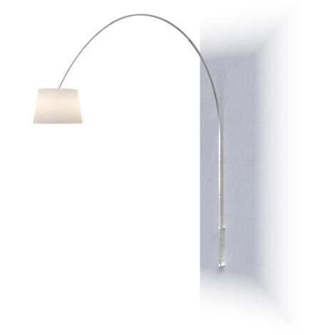 Piantana Contemporanea Turning Metallo Cromo Diffusore Bianco 1 Luce E27