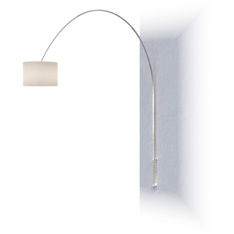 Piantana Contemporanea Turning Metallo Cromo Tessuto Bianco 1 Luce E27