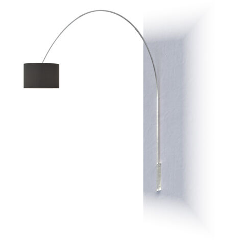 Piantana Contemporanea Turning Metallo Cromo Tessuto Nero 1 Luce E27