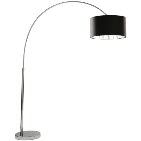 Piantana Contemporaneo Archi Acciaio Cromo Tessuto Bianco 1 Luce E27